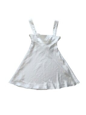 Zara White A-Line Mini Dress Sleeveless Bow